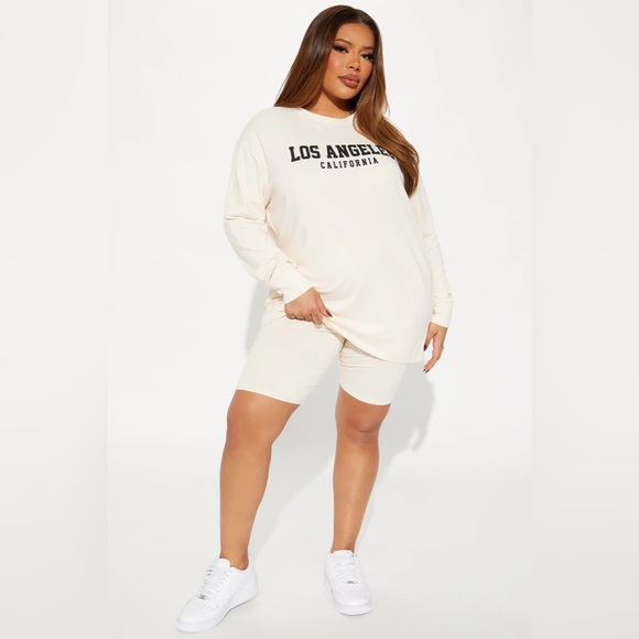 Nwt FashionNova Los Angeles Biker Short Set - Picture 1 of 7